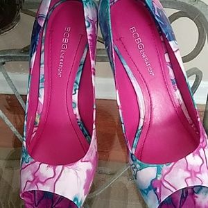 Multi color pastel peak toe